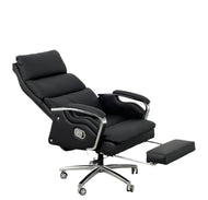 Reclining Faux Leather Office Chair with Footrest & Premium Comfort