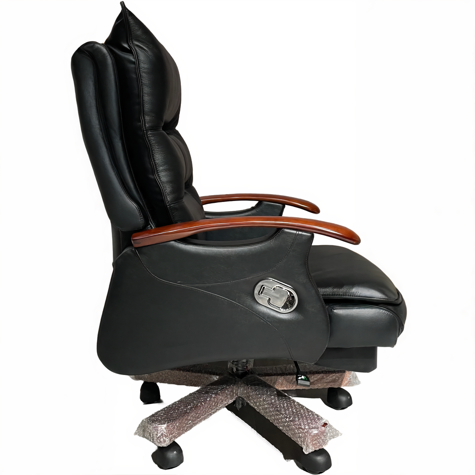 Executive Leather Office Chair – Reclining Desk Chair with Foot Rest