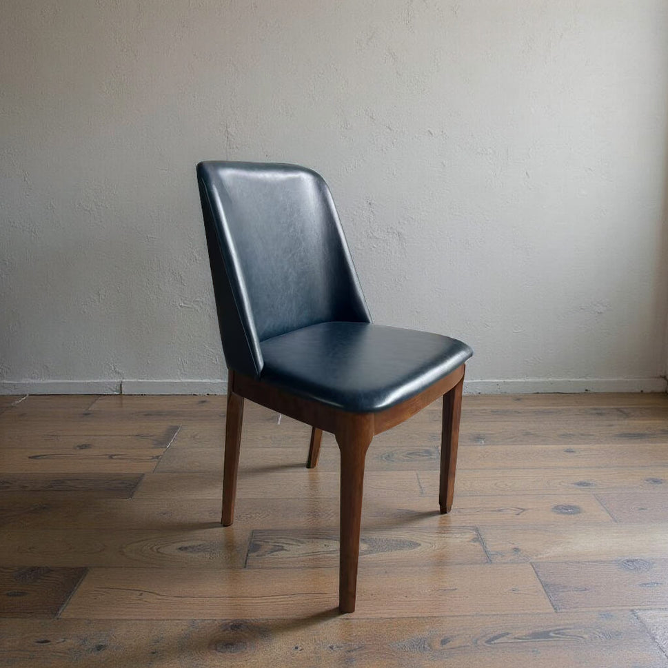 Set of 2 Modern Dark Upholstered Dining Chair with Dark Wood Frame