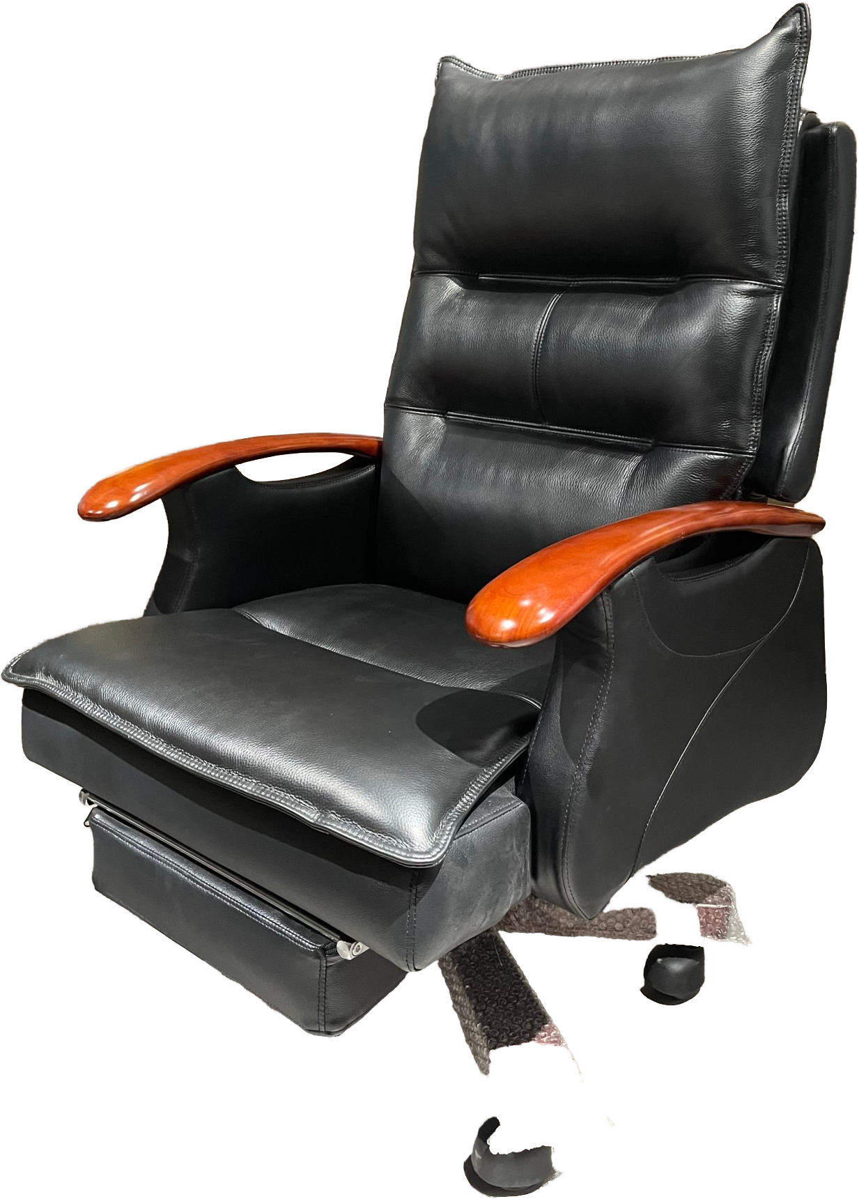 Executive Leather Office Chair – Reclining Desk Chair with Foot Rest