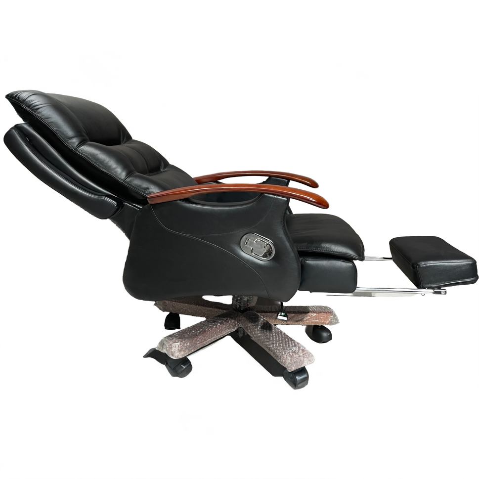 Executive Leather Office Chair – Reclining Desk Chair with Foot Rest