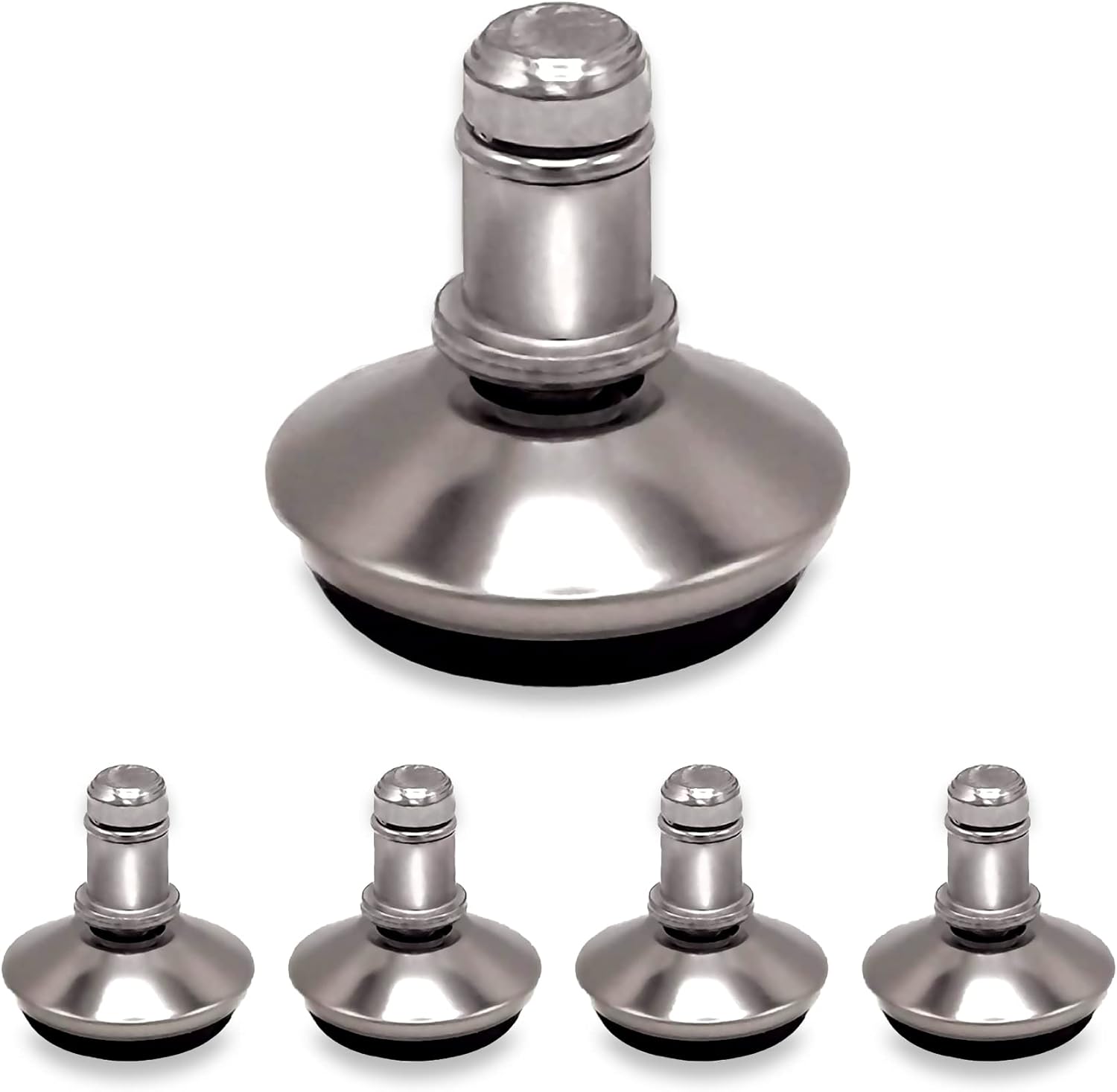 Office Chair Stool Fixed Stationary Foot Anti-Slip Bell Glides Low Profile Bell Glides Replacement Without Casters Wheels Set of 5 (Small and large options)