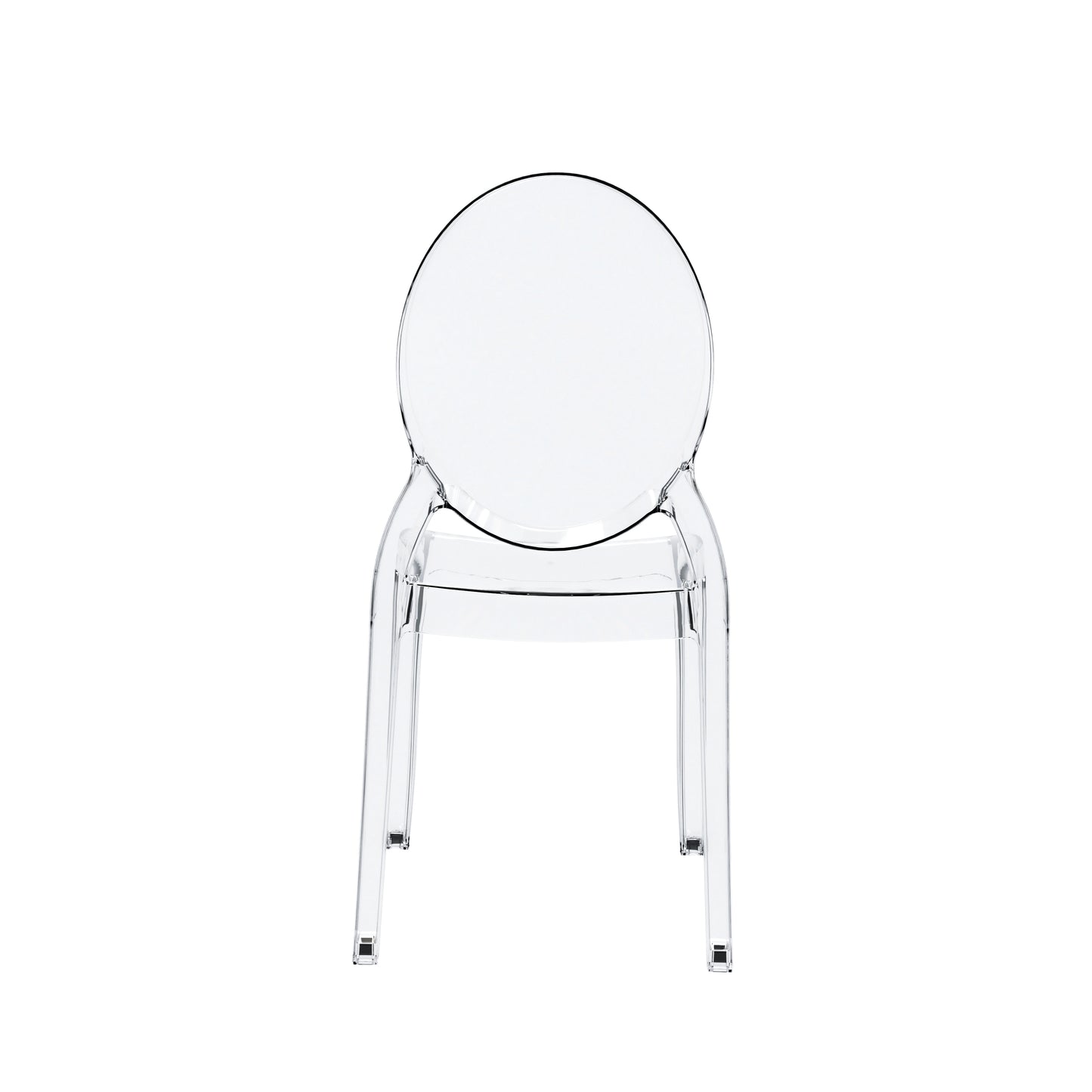 Set of 4 Clear LARGE Ghost Chairs, Modern Acrylic Stacking Chairs, Kitchen and Dining Room