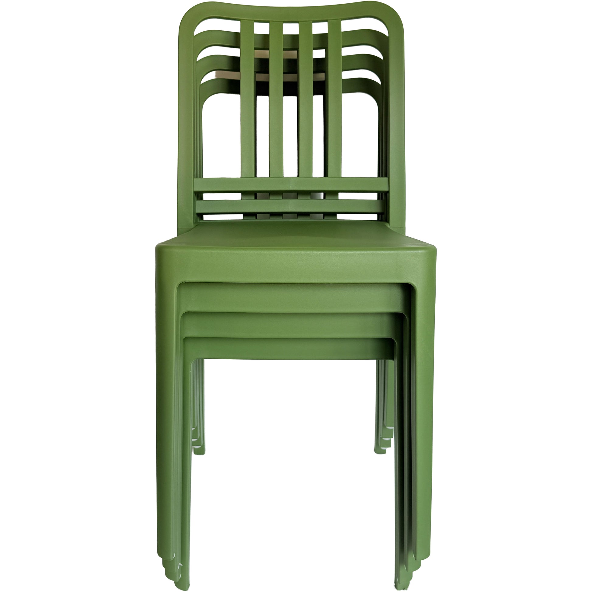 Set of 4 PP Vertical Slatback Dining Chairs, Indoor Outdoor Use- Multiple Color Options