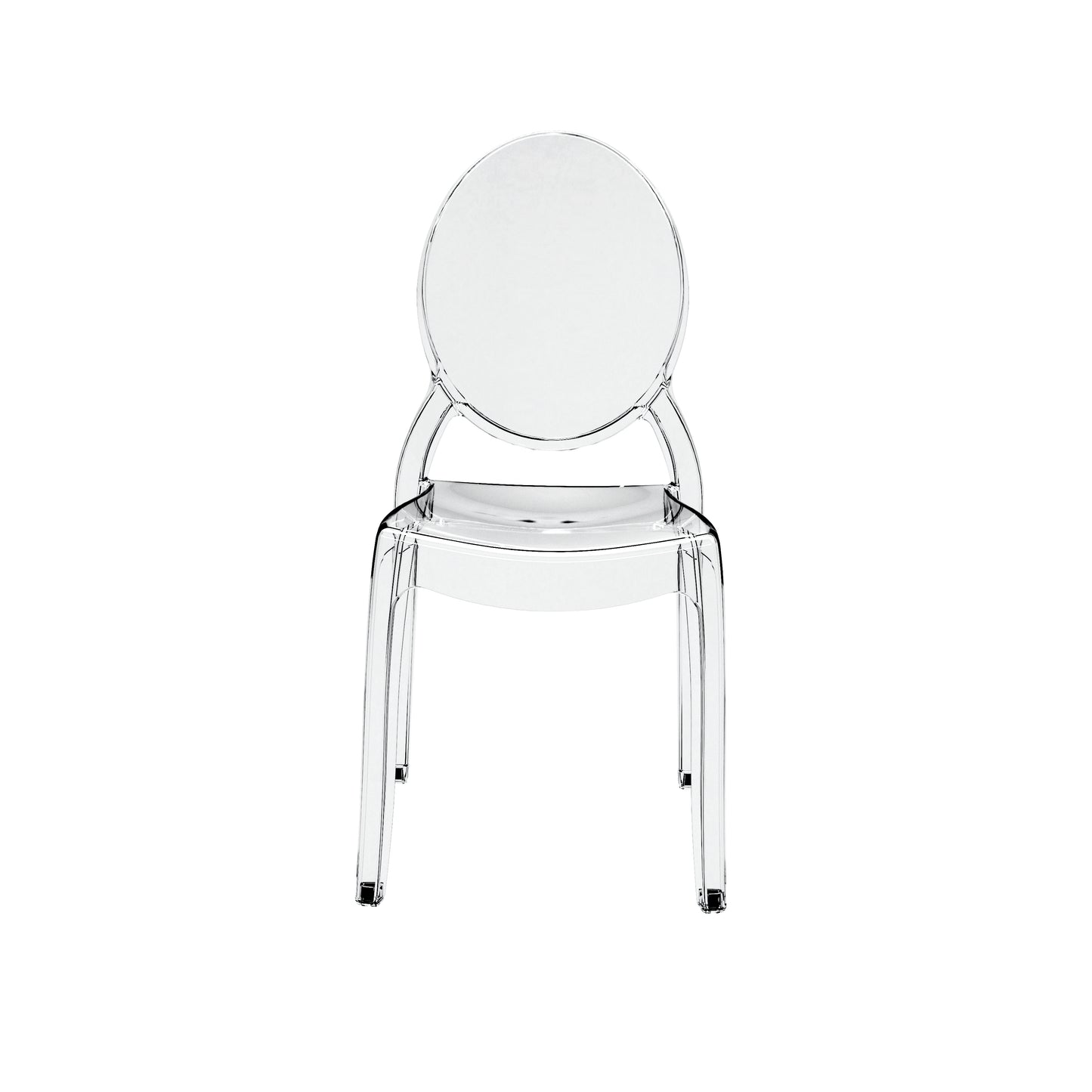 Set of 4 Clear LARGE Ghost Chairs, Modern Acrylic Stacking Chairs, Kitchen and Dining Room