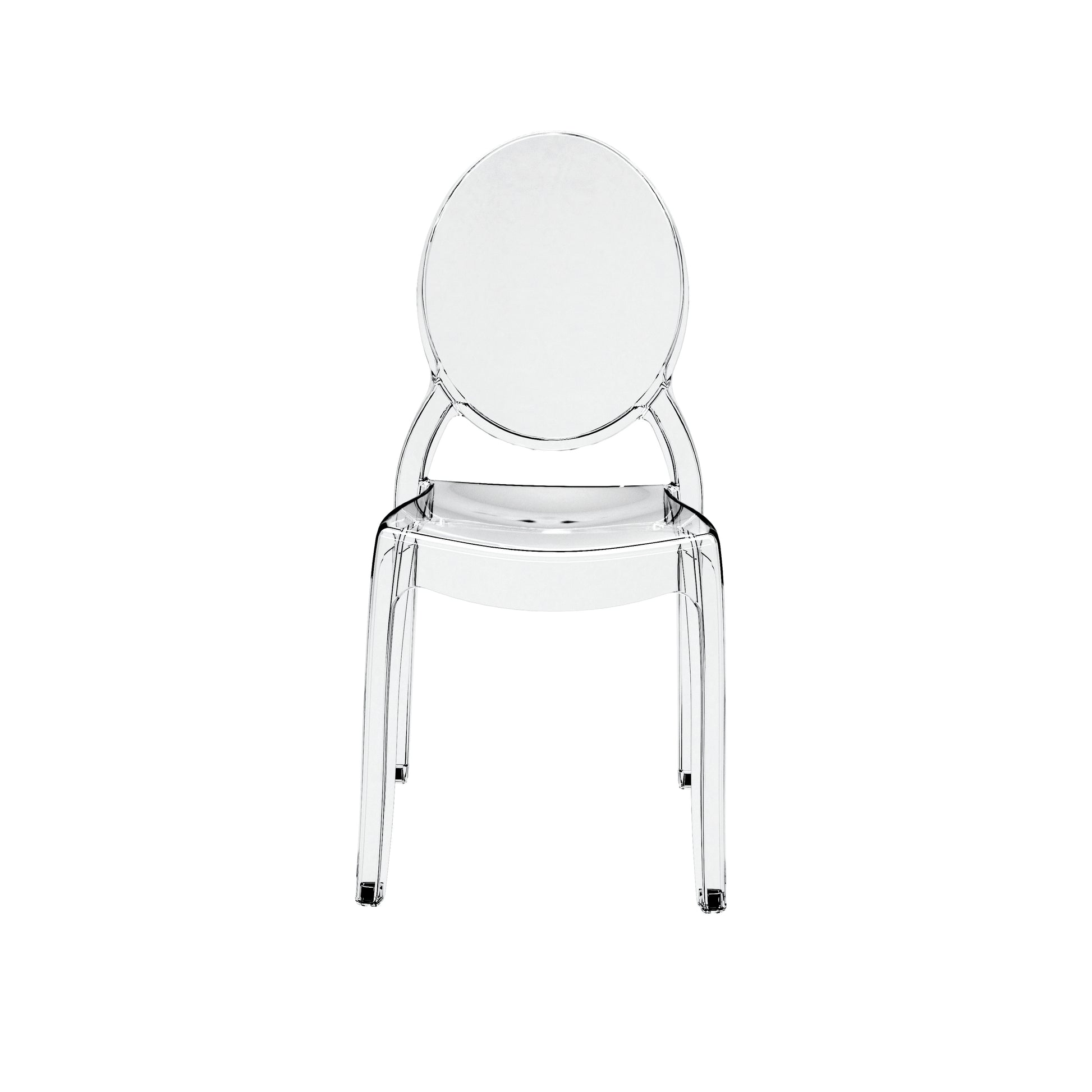 Set of 4 Clear LARGE Ghost Chairs, Modern Acrylic Stacking Chairs, Kitchen and Dining Room
