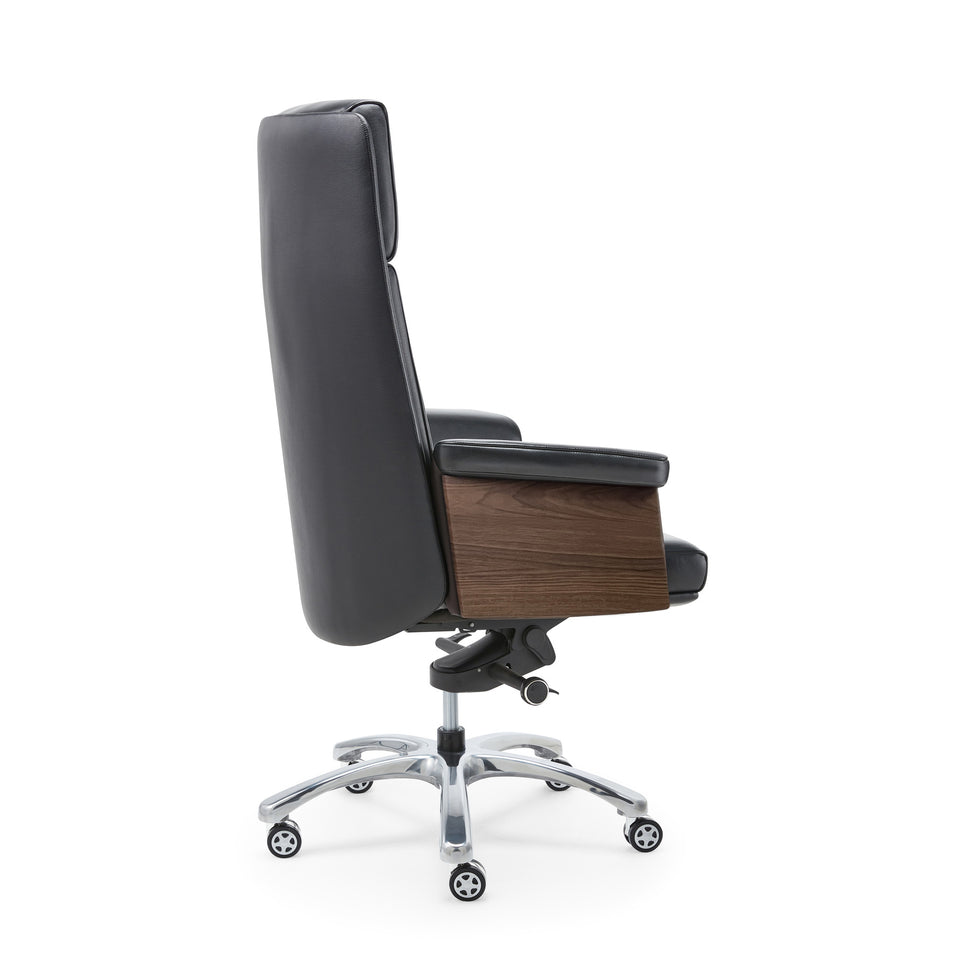 Genuine Leather Executive Office Chair – High Back