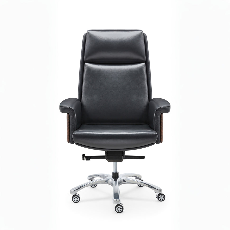 Genuine Leather Executive Office Chair – High Back