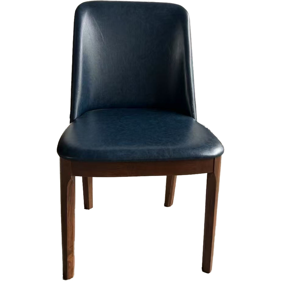 Set of 2 Modern Dark Upholstered Dining Chair with Dark Wood Frame