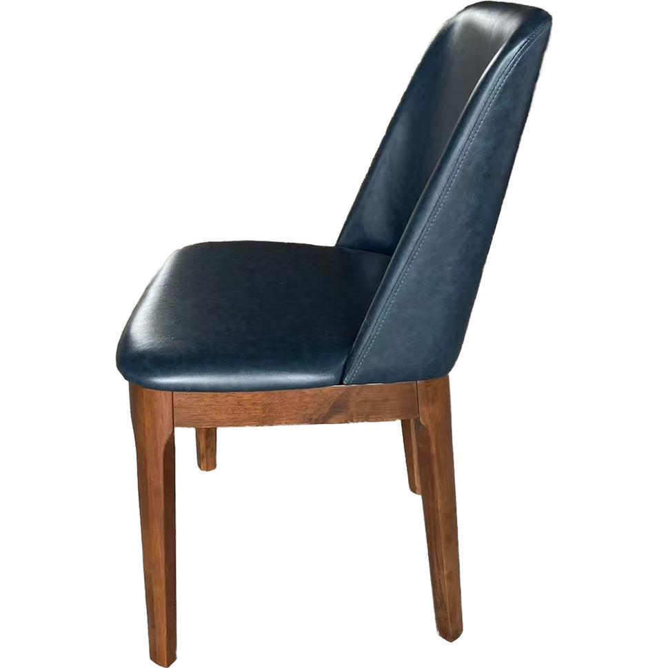 Set of 2 Modern Dark Upholstered Dining Chair with Dark Wood Frame