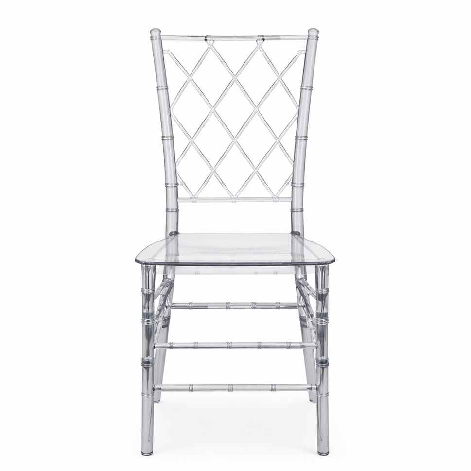 Set of 3 Clear Diamond Back Chairs – Elegant, Durable & Fully Assembled