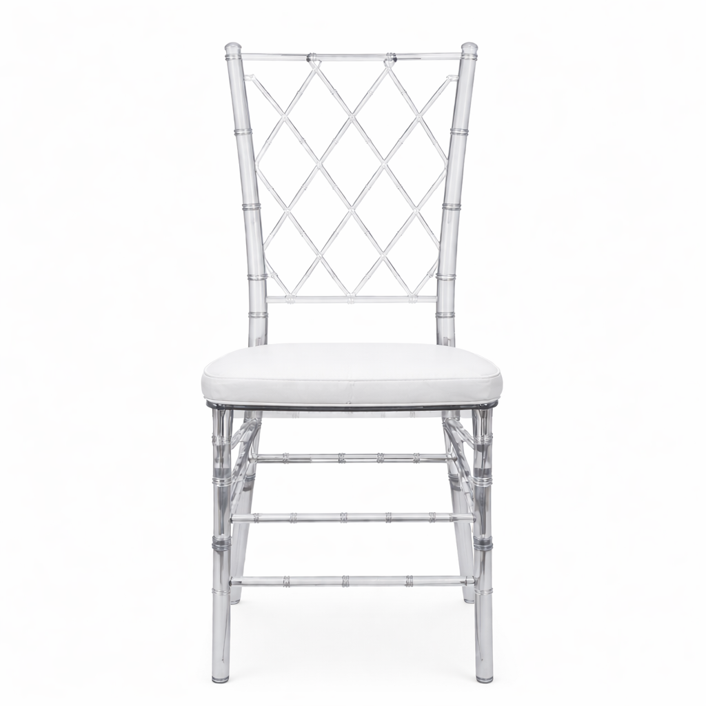 Set of 3 Clear Diamond Back Chairs – Elegant, Durable & Fully Assembled
