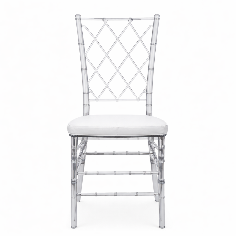 Set of 3 Clear Diamond Back Chairs – Elegant, Durable & Fully Assembled