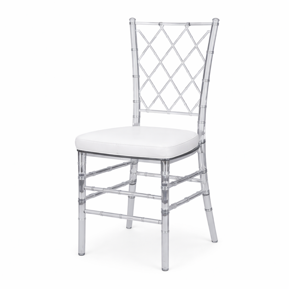 Set of 3 Clear Diamond Back Chairs – Elegant, Durable & Fully Assembled