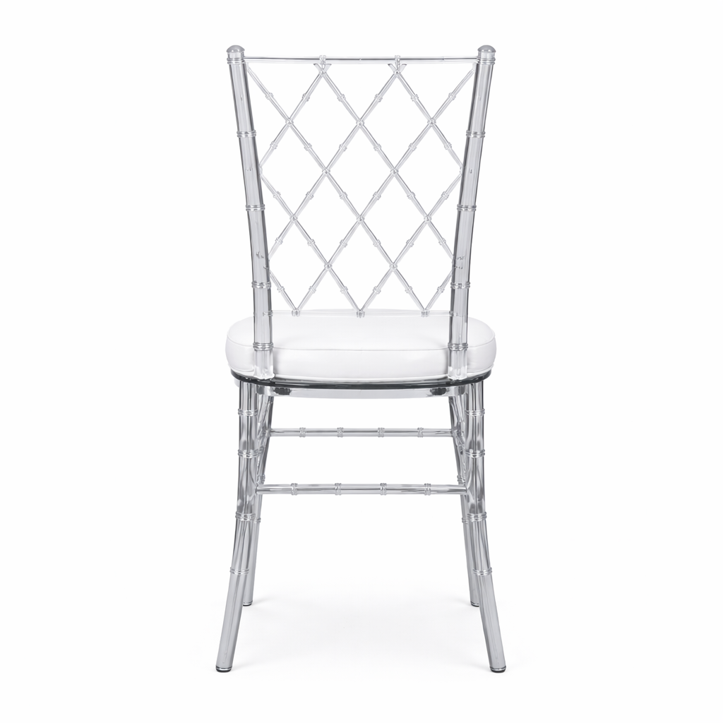 Set of 3 Clear Diamond Back Chairs – Elegant, Durable & Fully Assembled