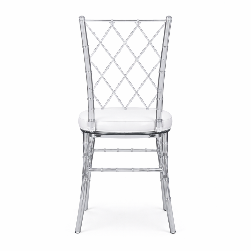 Set of 3 Clear Diamond Back Chairs – Elegant, Durable & Fully Assembled