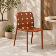 Set of 4 Contemporary Open-Weave Dining Chairs – Stackable Indoor & Outdoor Chair Set