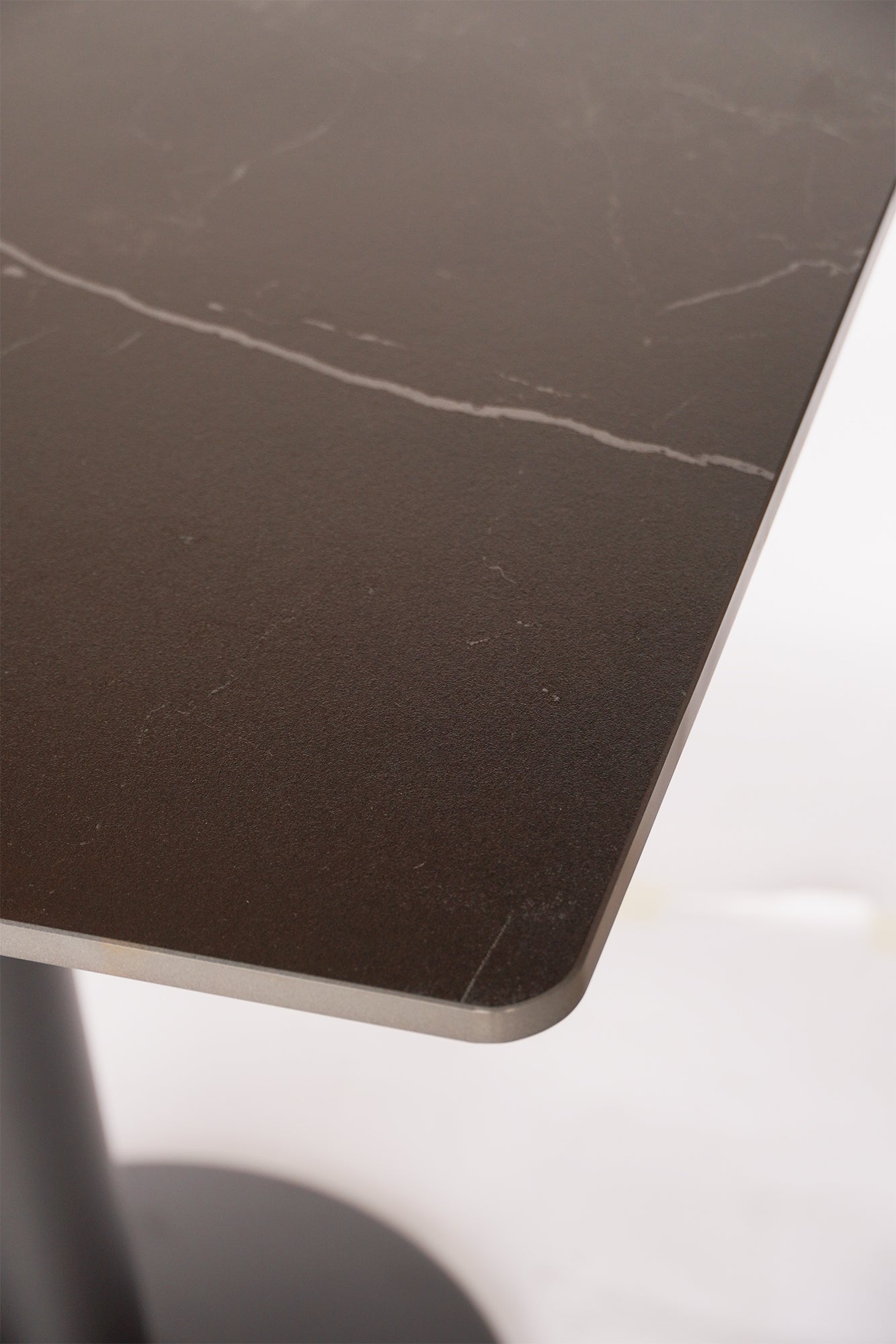 Black Sintered Stone Marble-like Table with Base