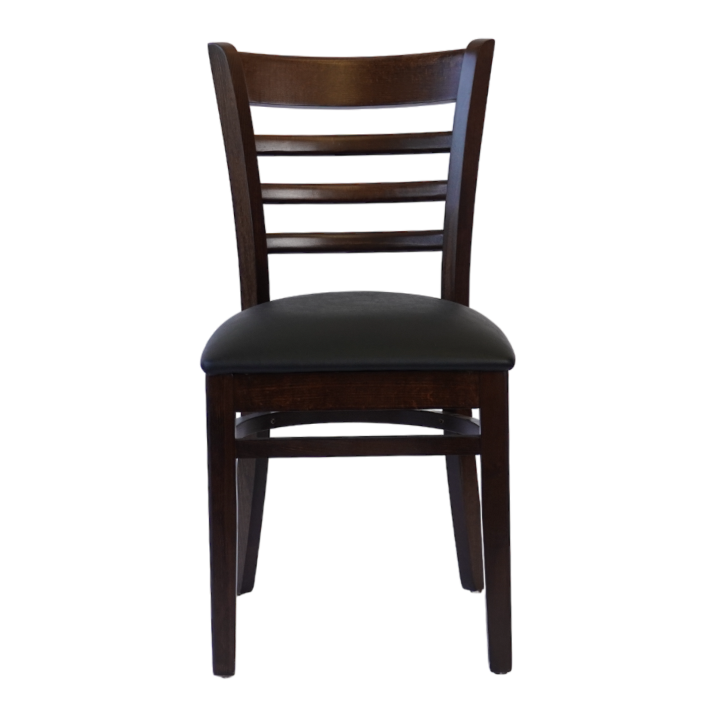 Wooden Ladder Back Chair with PU Leather Upholstered Seat- Dining and Bar Height
