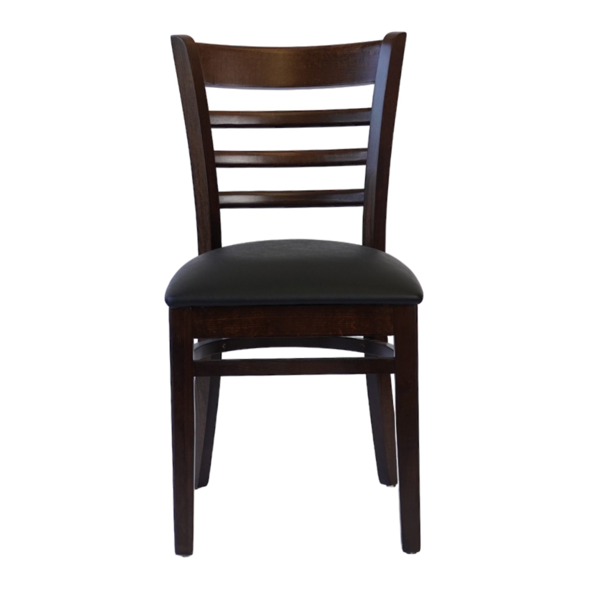 Wooden Ladder Back Chair with PU Leather Upholstered Seat- Dining and Bar Height