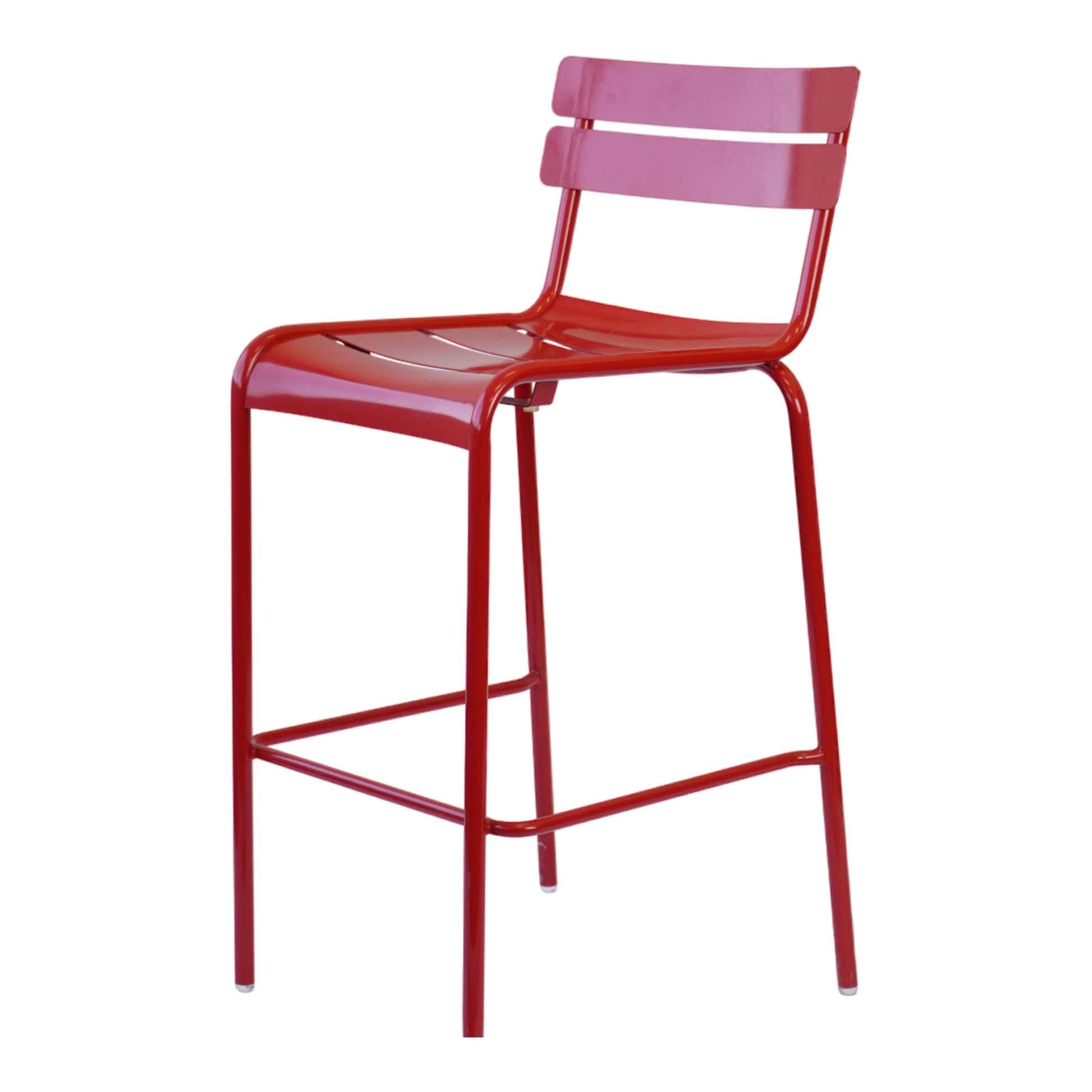 Red Metal Outdoor Bar Height Chair