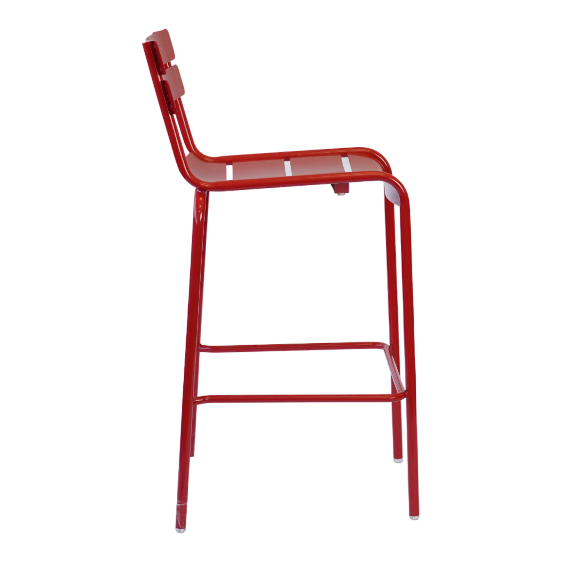 Red Metal Outdoor Bar Height Chair