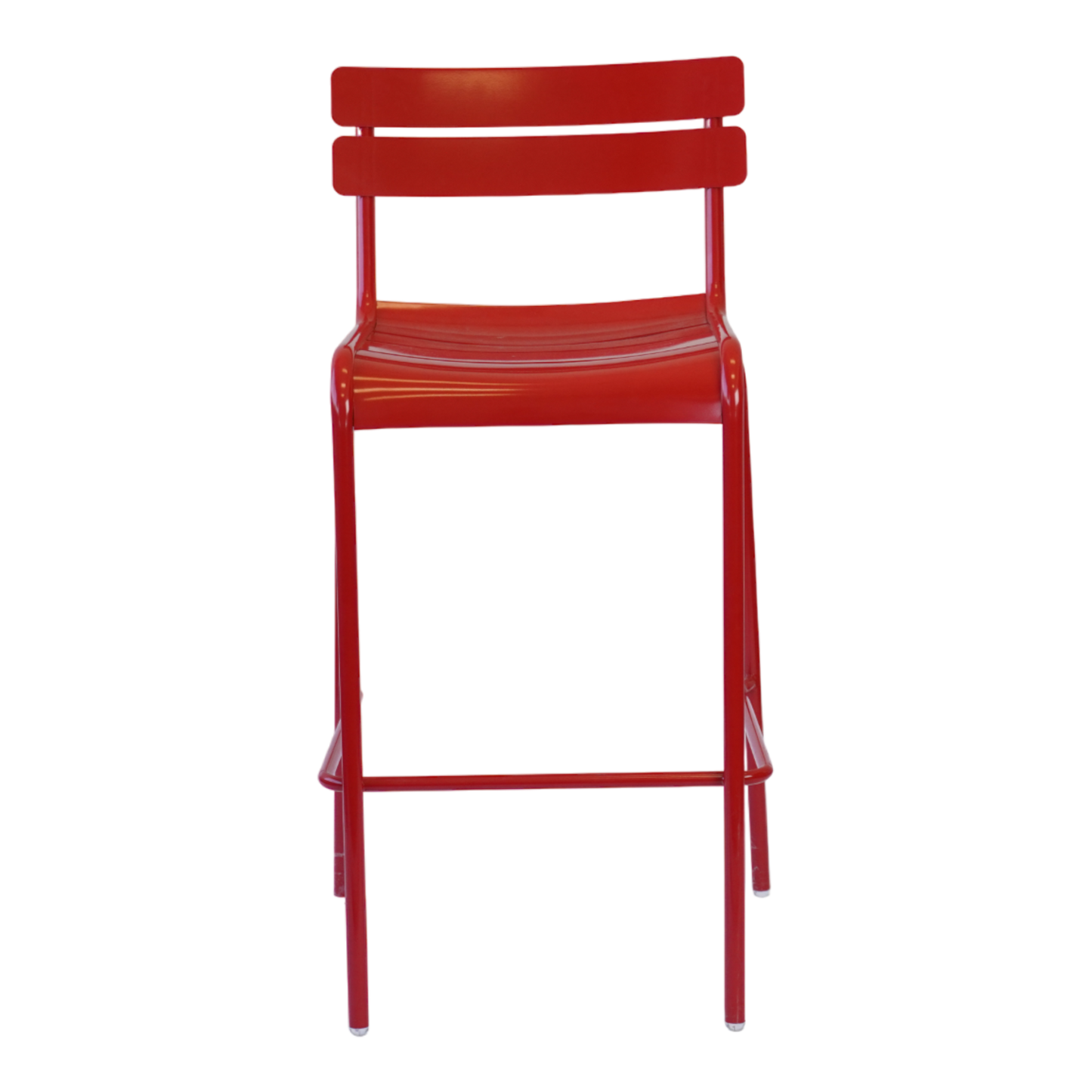 Red Metal Outdoor Bar Height Chair
