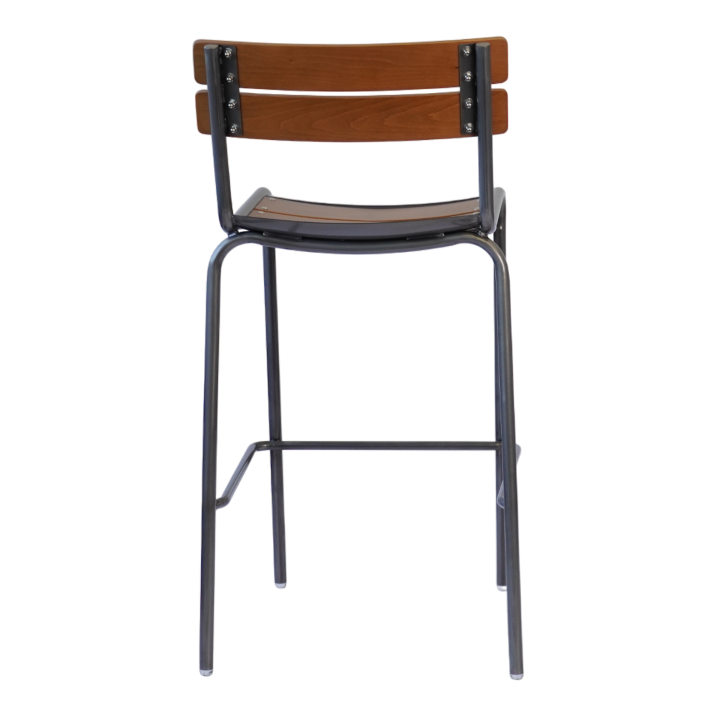 Low-back Wood Seat Chairs with Galvanized Metal Frame