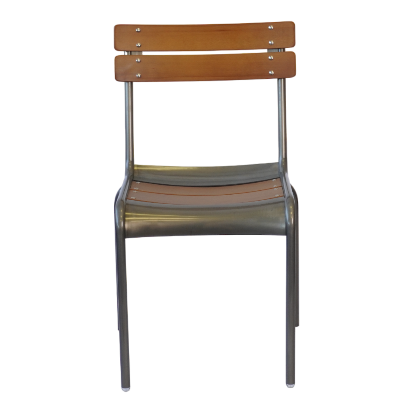 Low-back Wood Seat Chairs with Galvanized Metal Frame