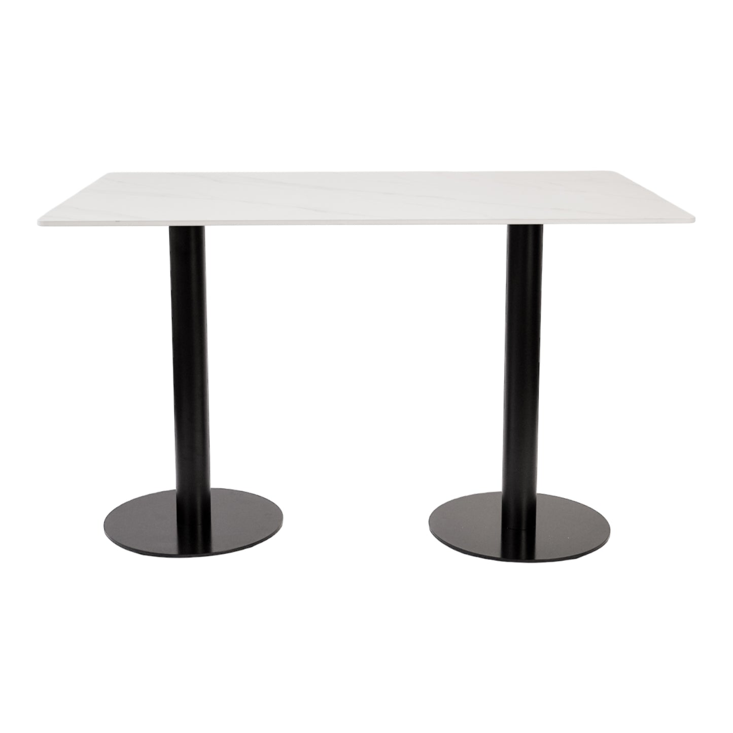 White Sintered Stone Marble-like Table with Base