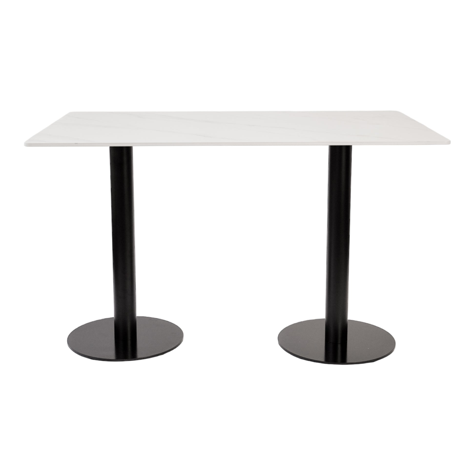 White Sintered Stone Marble-like Table with Base