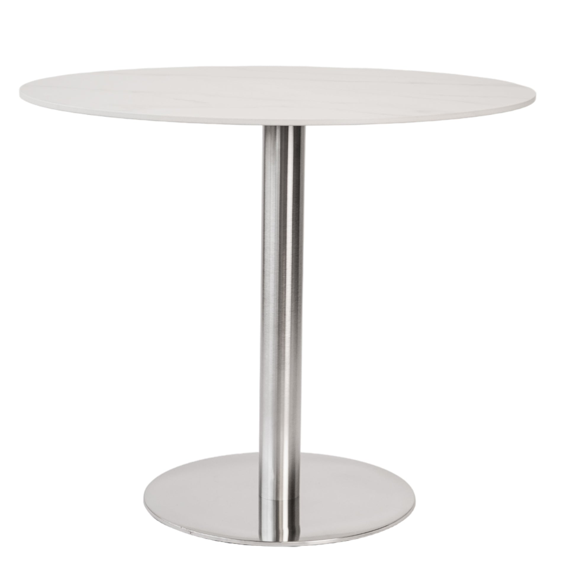 White Sintered Stone Marble-like Table with Base