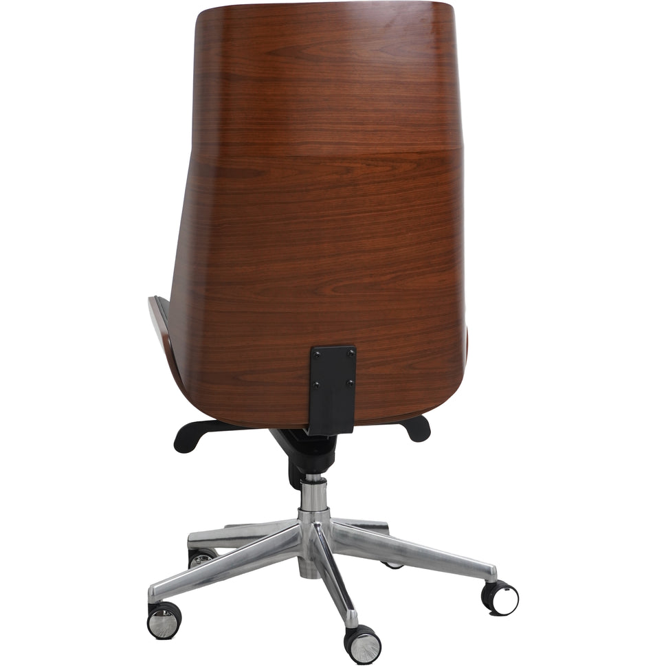 Chesterfield Style Tufted Office Chair with Bentwood Back – Classic Leather Executive Desk Chair
