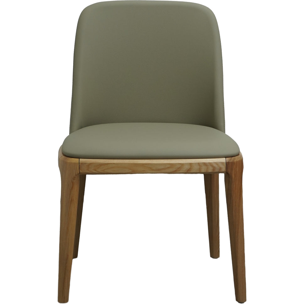 Modern Upholstered Dining Chair with Solid Wood Legs – Beige/Natural or Orange/Walnut