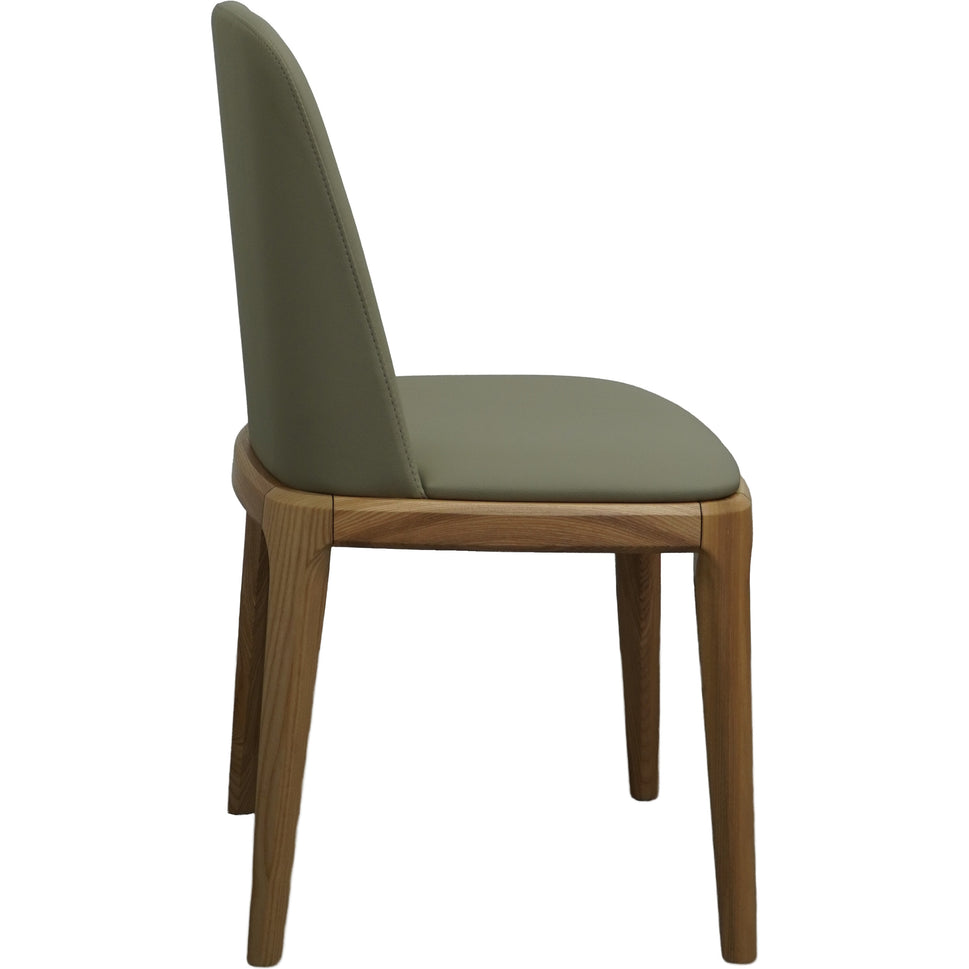 Modern Upholstered Dining Chair with Solid Wood Legs – Beige/Natural or Orange/Walnut