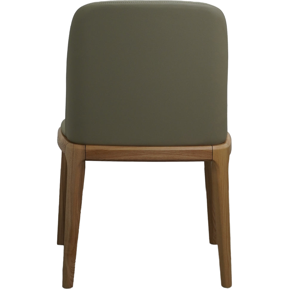 Modern Upholstered Dining Chair with Solid Wood Legs – Beige/Natural or Orange/Walnut