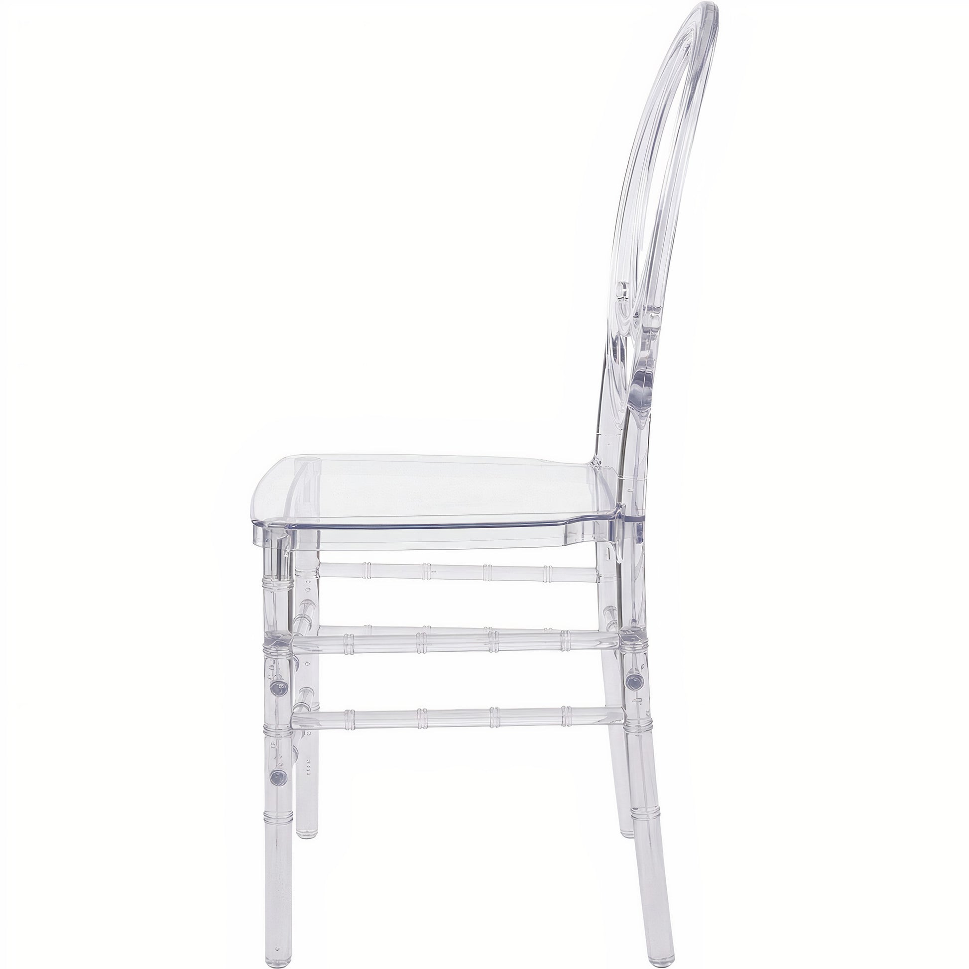 Set of 3 Clear Oval Back Chairs – Fully Assembled, Stackable & Durable