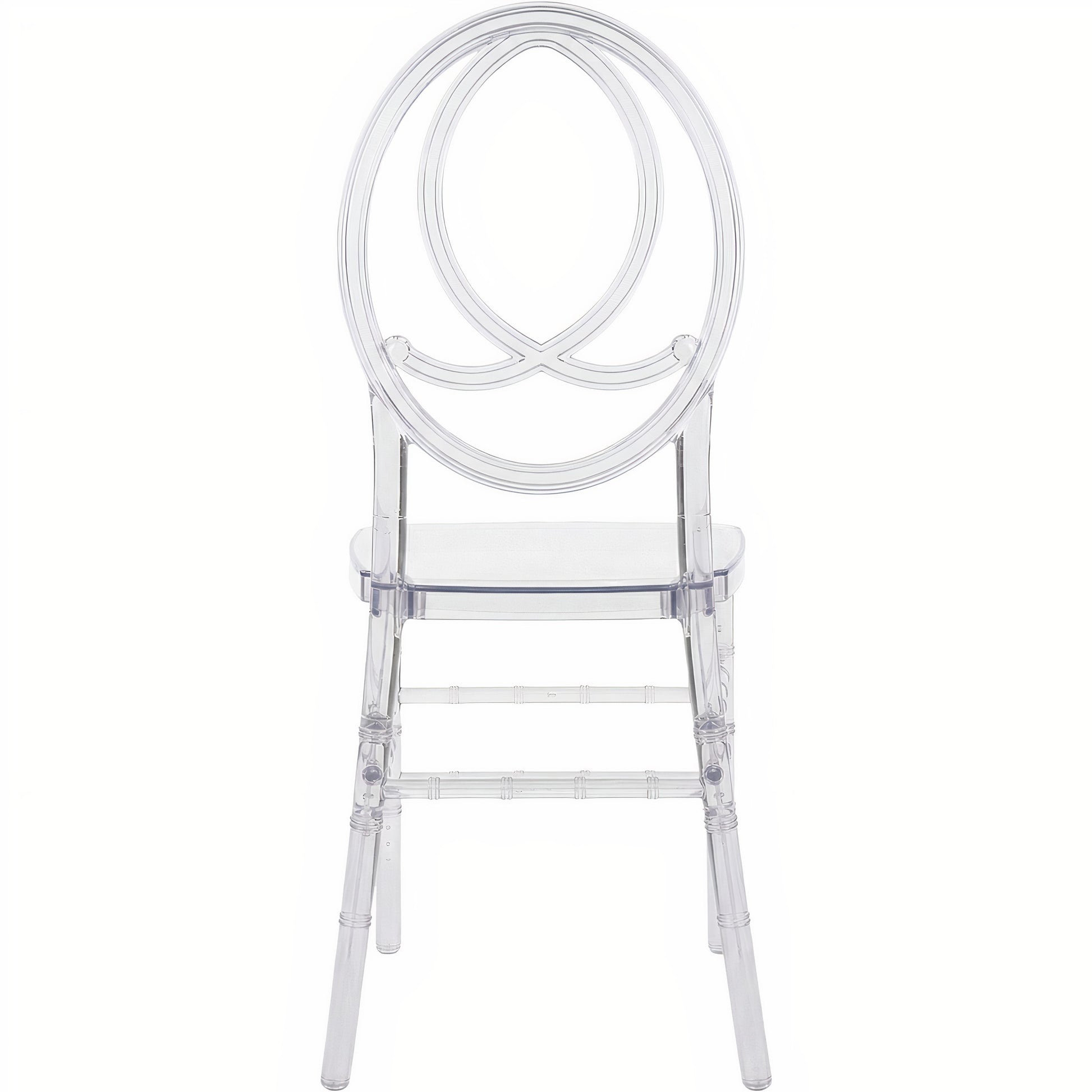 Set of 3 Clear Oval Back Chairs – Fully Assembled, Stackable & Durable