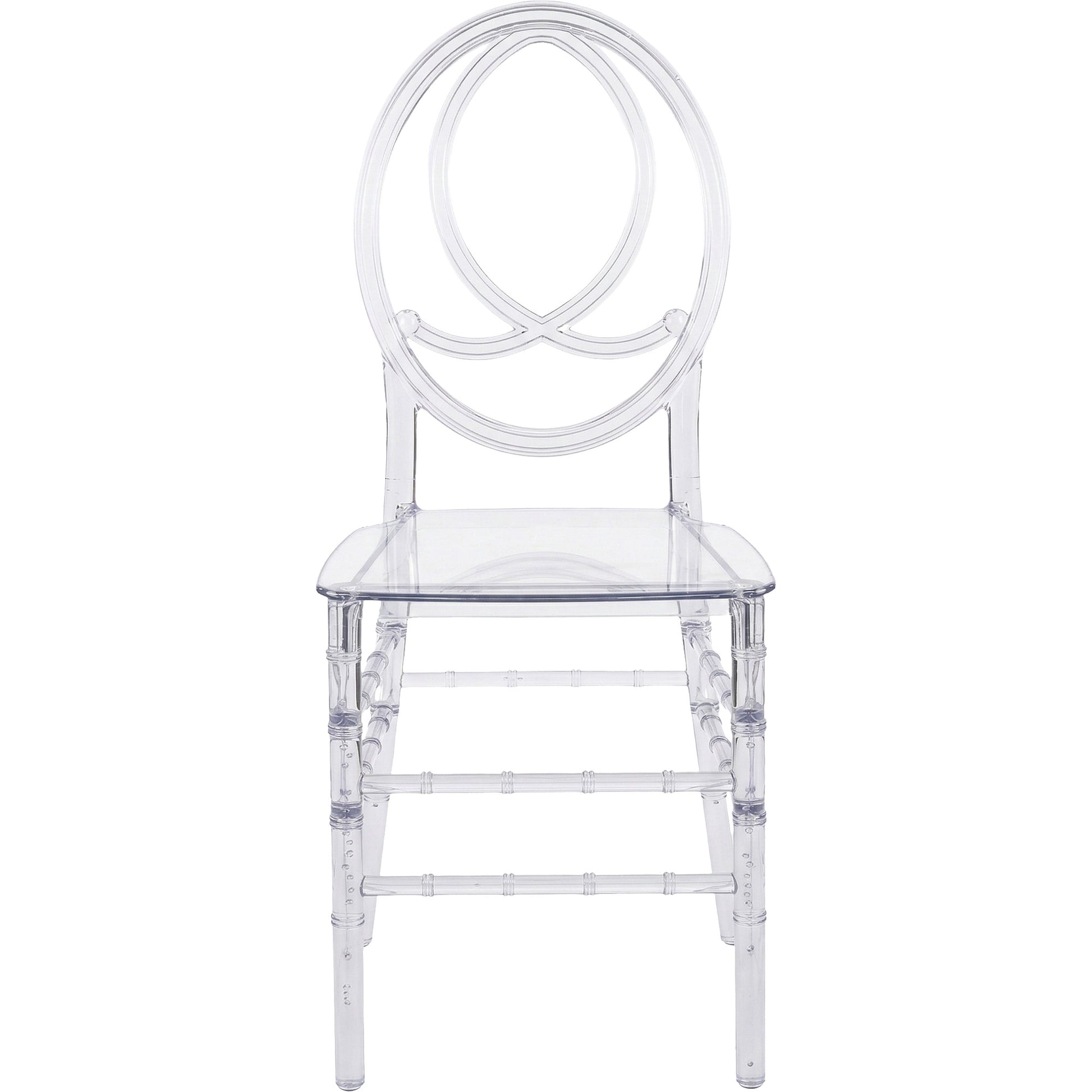 Set of 3 Clear Oval Back Chairs – Fully Assembled, Stackable & Durable