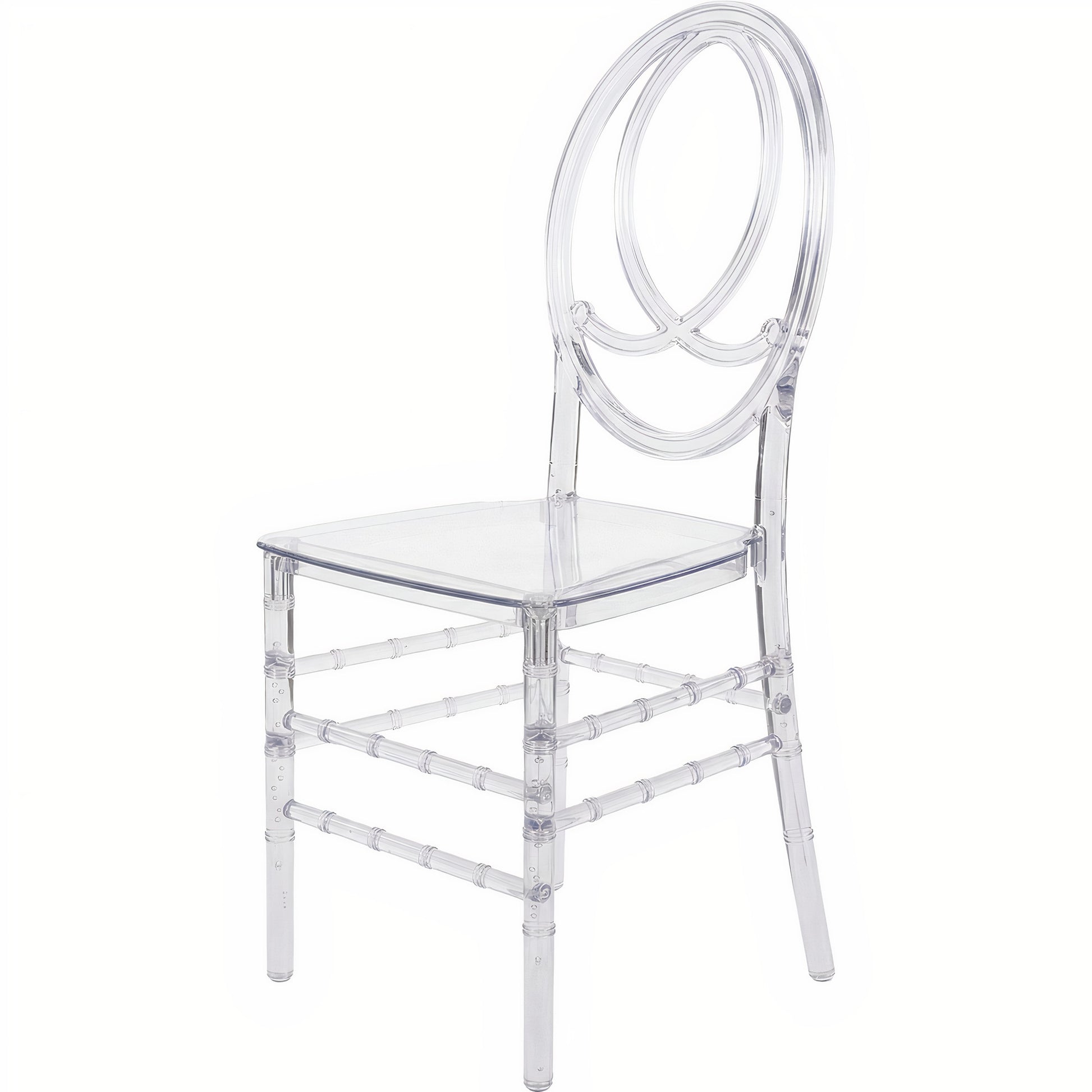 Set of 3 Clear Oval Back Chairs – Fully Assembled, Stackable & Durable