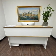Modular Reception Desk with Counter Riser & Storage