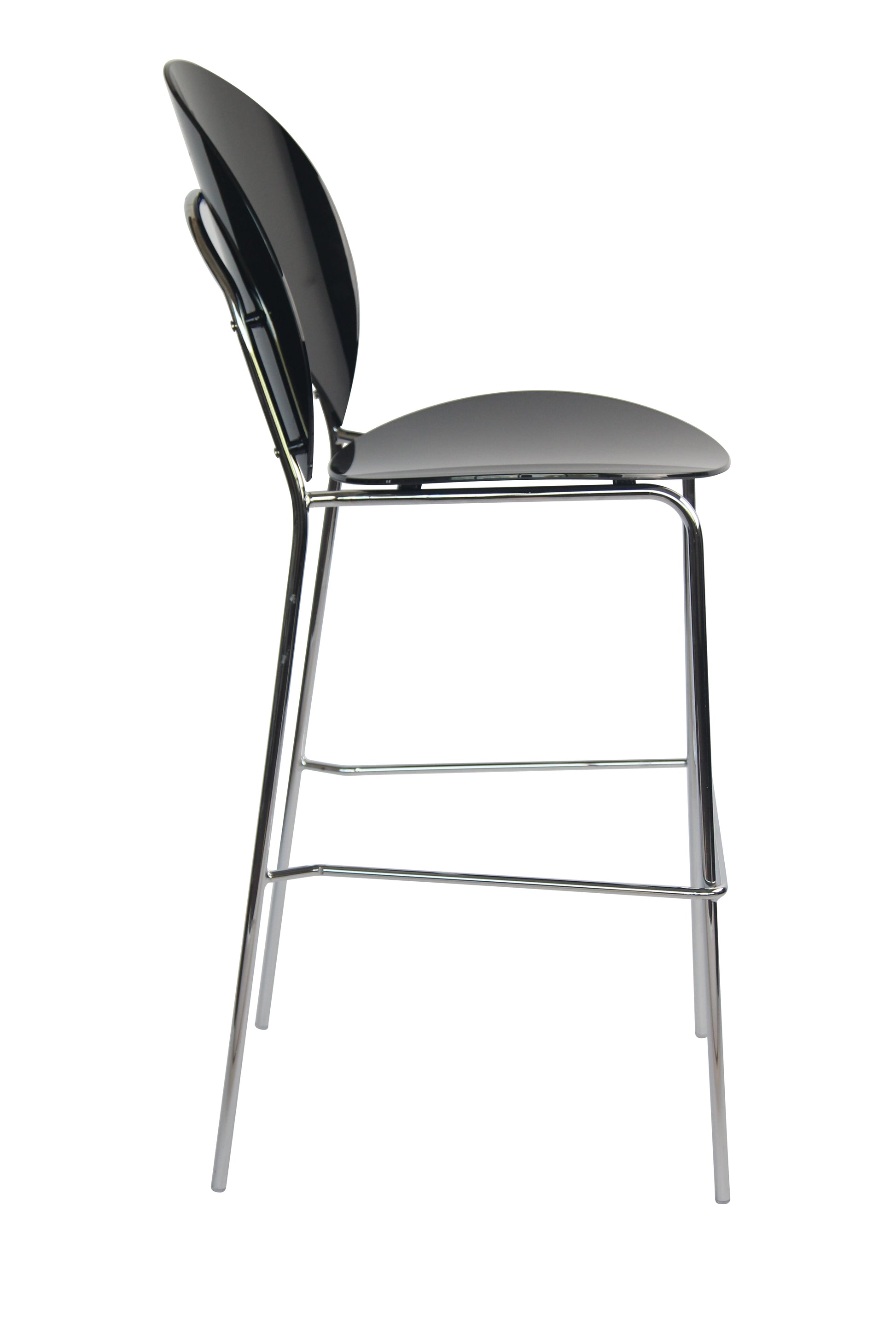 Set of 4 Modern PC Barstools with Chrome Metal Legs