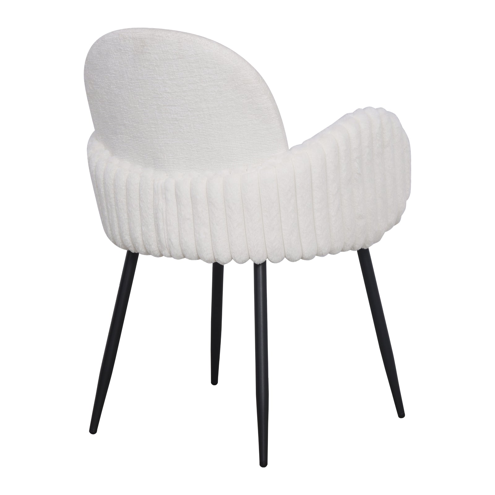 Set of 2 Modern Upholstered Dining Chair with Tufted Armrests and Metal Legs