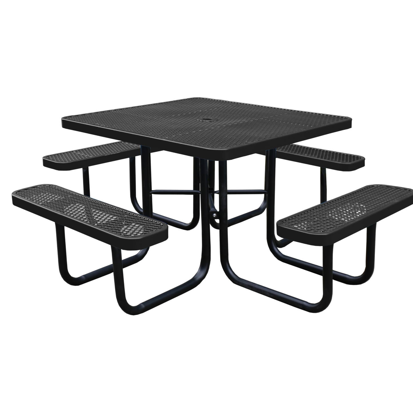 Square Picnic Table with Attached Benches