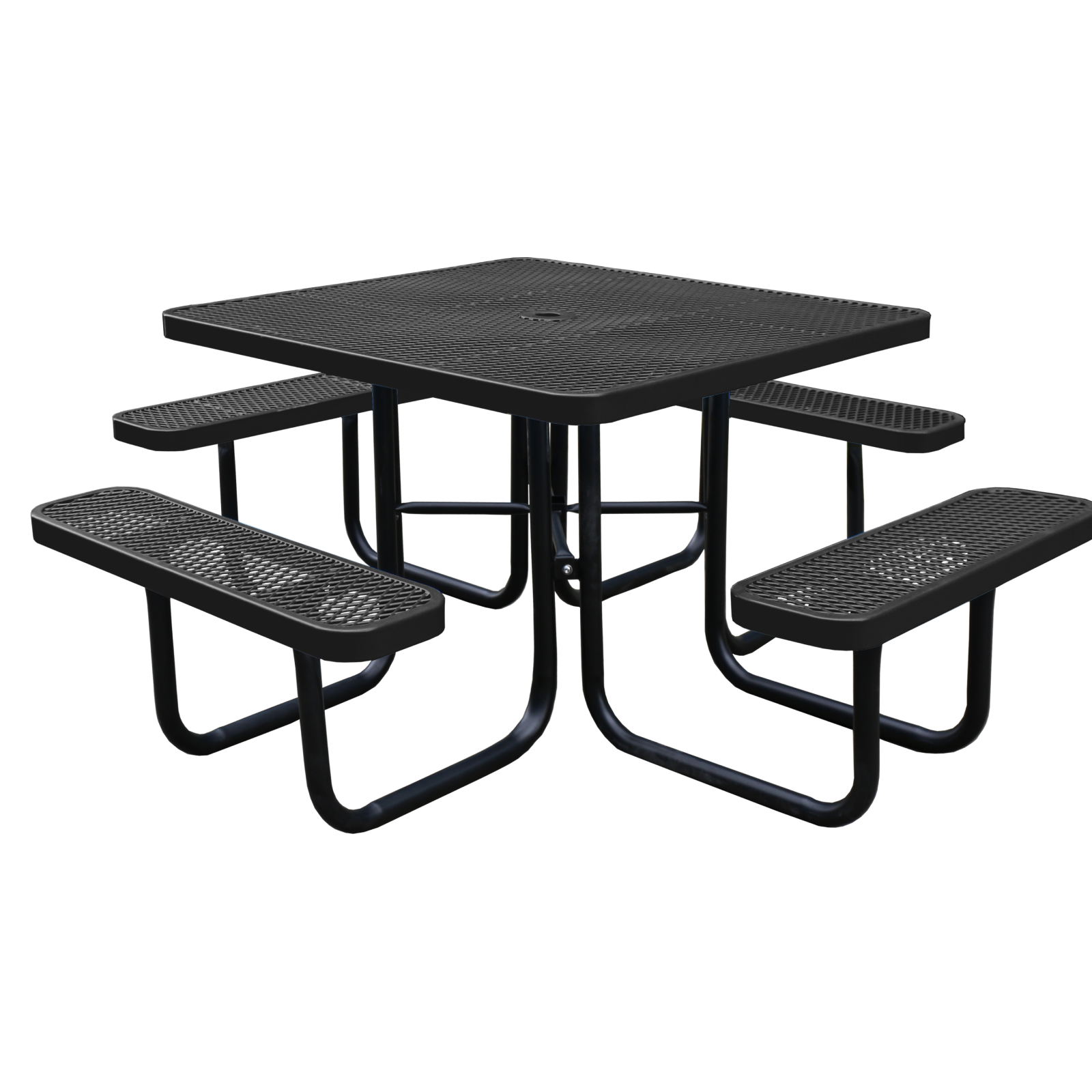 Square Picnic Table with Attached Benches