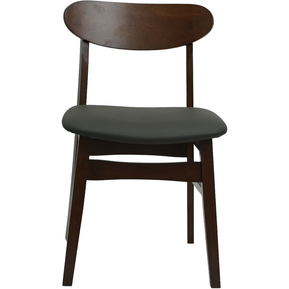 Set of 2 Wood Dining Chair with Dark Gray Seat- Light and Dark Wood Options