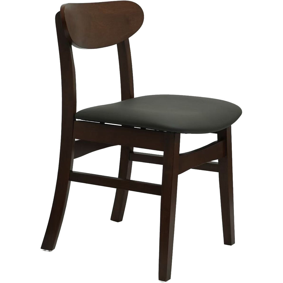 Set of 2 Wood Dining Chair with Dark Gray Seat- Light and Dark Wood Options