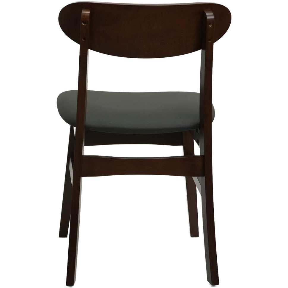 Set of 2 Wood Dining Chair with Dark Gray Seat- Light and Dark Wood Options