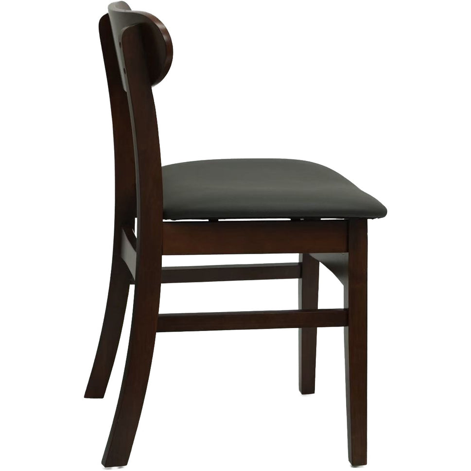 Set of 2 Wood Dining Chair with Dark Gray Seat- Light and Dark Wood Options