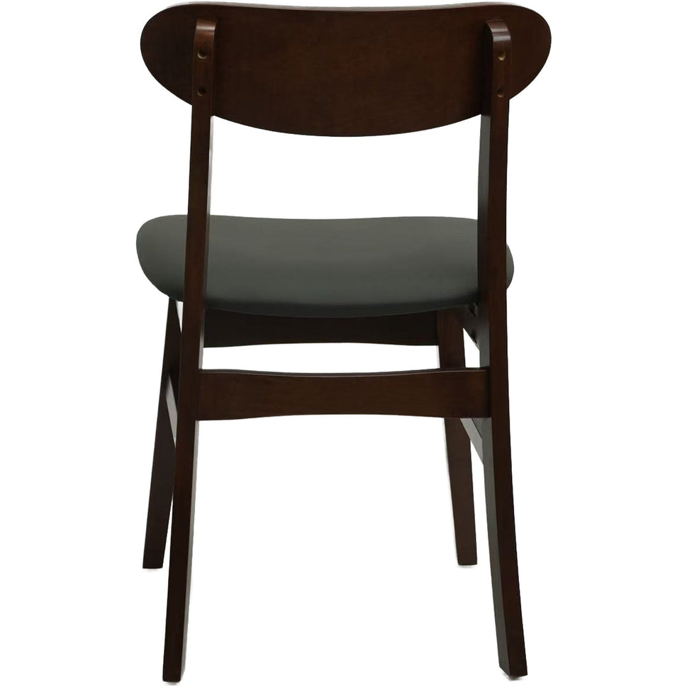 Set of 2 Wood Dining Chair with Dark Gray Seat- Light and Dark Wood Options